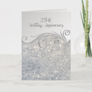 Sparkle Silberne 25. Hochzeitsjubiläums-Einladung Einladung