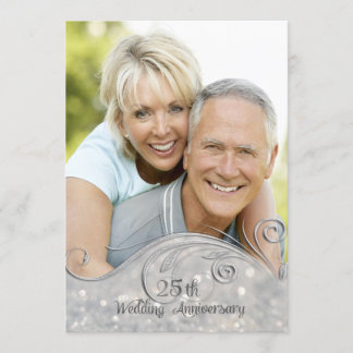 Sparkle Silver 25. Hochzeitstag Einladung