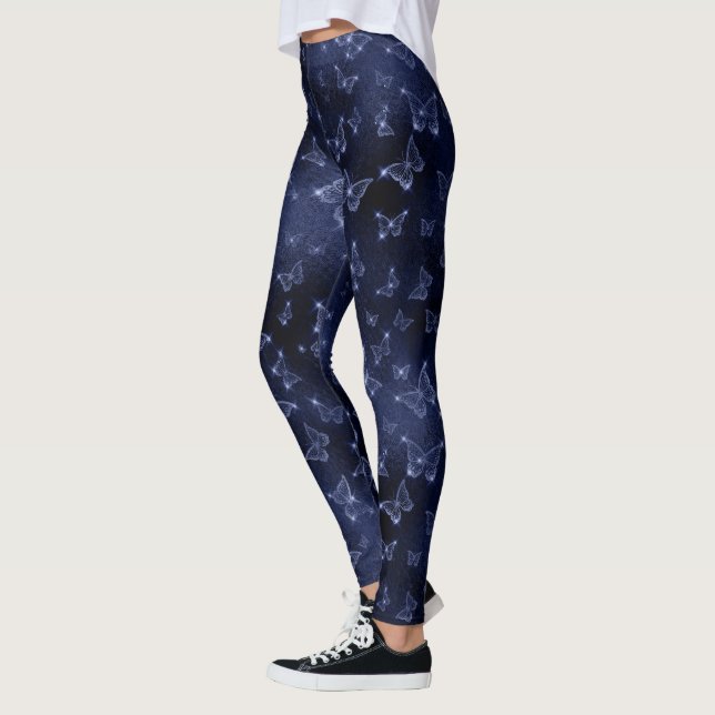 Sparkle Silver Glam Butterflies  Leggings (Links)
