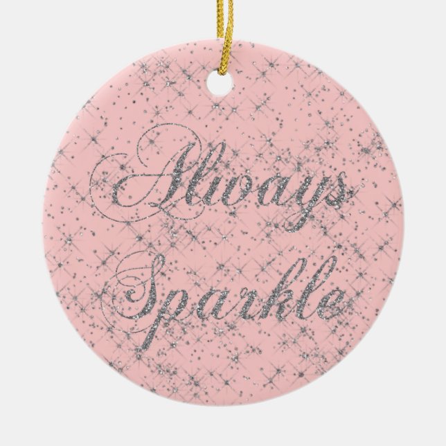 Sparkle Silver Glitzer Keramikornament (Vorne)