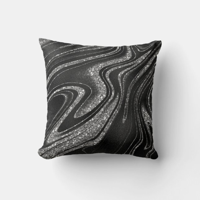 Sparkle Silver Glitzer Kissen (Vorderseite)