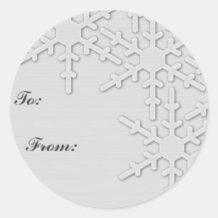Sparkle Snowflake Design Runder Aufkleber