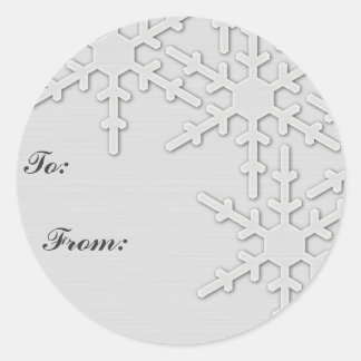 Sparkle Snowflake Design Runder Aufkleber