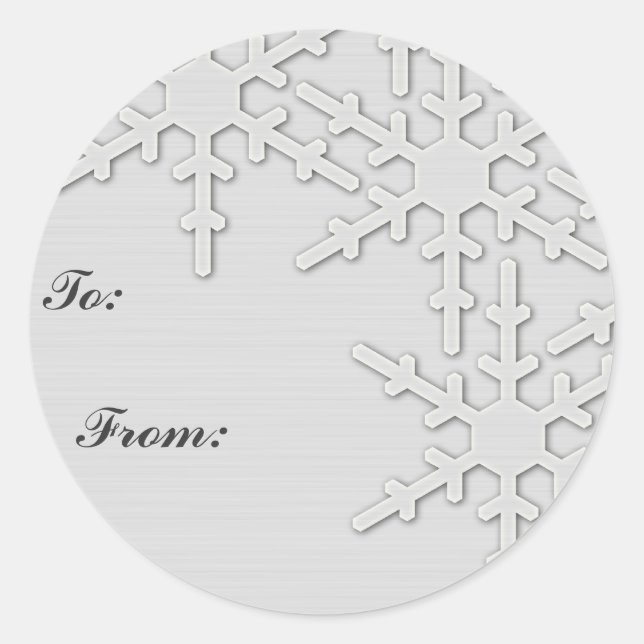 Sparkle Snowflake Design Runder Aufkleber (Vorderseite)