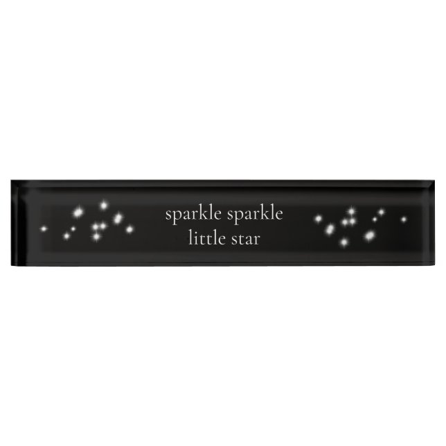 Sparkle Sparkle Little Star Black Starlight Namensplakette (Vorderseite)