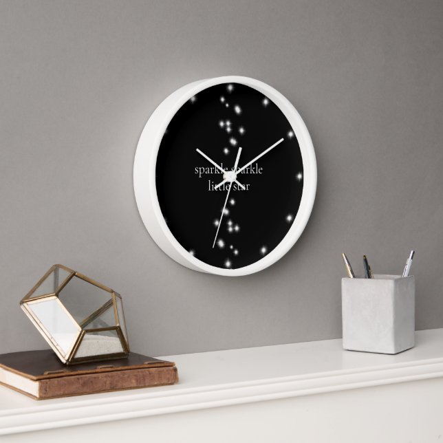 Sparkle Sparkle Little Star Black Starlight Uhr (Büro)