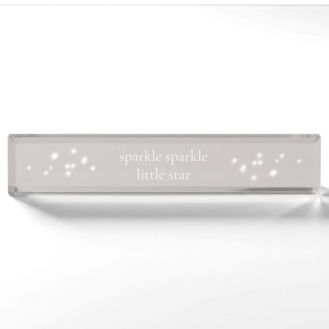 Sparkle Sparkle Little Star Silver Grau Starlight Namensplakette (Vorderseite)