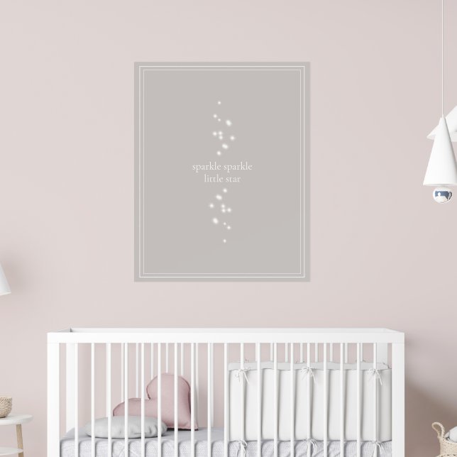 Sparkle Sparkle Little Star Silver Grau Starlight Poster (Kinderzimmer 2)