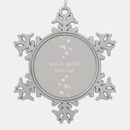 Sparkle Sparkle Little Star Silver Grau Starlight Schneeflocken Zinn-Ornament