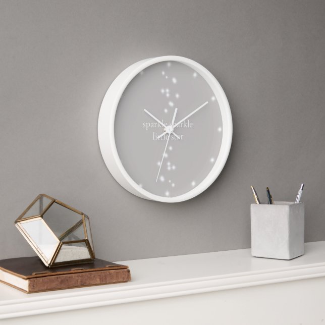 Sparkle Sparkle Little Star Silver Grau Starlight Uhr (Büro)