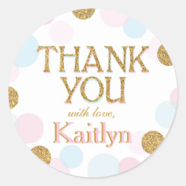 Sparkle Sprinkle Punkte Dankeschön Label Runder Aufkleber