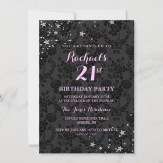 Sparkle Stars 21. Geburtstag Einladung