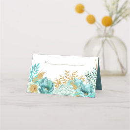 Sparkle Stripe Gold Minze Blumenhochzeit Platzkarte