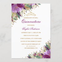 Sparkle Tiara Amethyst Lila Floral Quinceanera