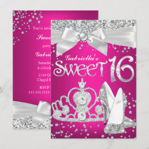 Sparkle Tiara & Heelses Sweet 16 Einladend Hot Pin Einladung