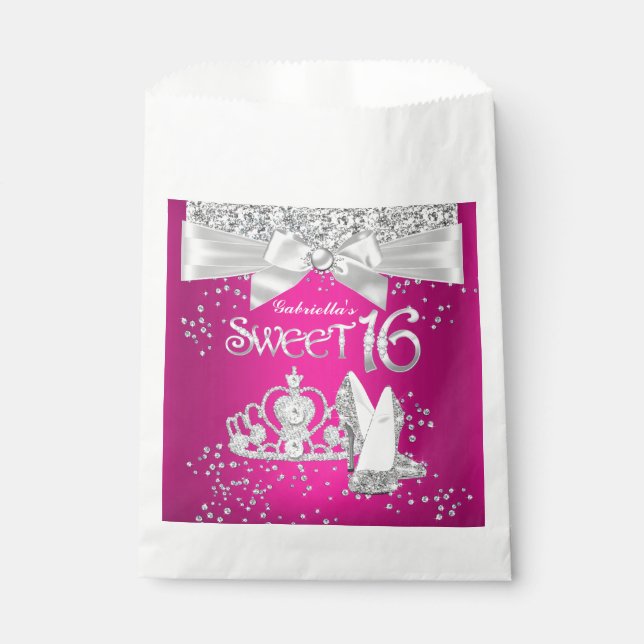 Sparkle Tiara Heelses Sweet 16 Fevor Bags Geschenktütchen (Vorderseite)