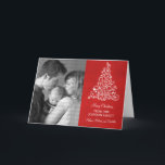 Sparkle Tree Chalkboard Holiday Card, rot Feiertagskarte<br><div class="desc">Die trendige und stilvolle Sparkle Tree Chalkboard Foto Grußkarte in Rot mit einem Chalkboard-Look Hintergrund und einem eleganten Weihnachtsbaum. Diese schicke Karte eignet sich hervorragend, um Freunden und der Familie Urlaubswünsche zu senden. Passen Sie sich mit Ihrem eigenen Foto und dem personalisierten Gruß Ihrer Wahl an. Klicken Sie auf "Anpassen",...</div>