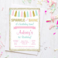 Sparkle und glänzendes rosa Gold Einladung zum Geb
