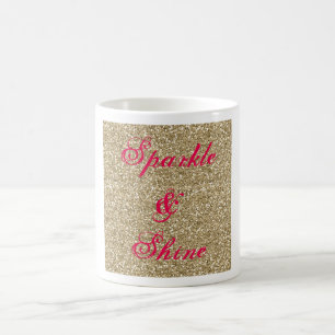 Sparkle und Shine Imitate Gold Glitzer und Hot Pin Tasse