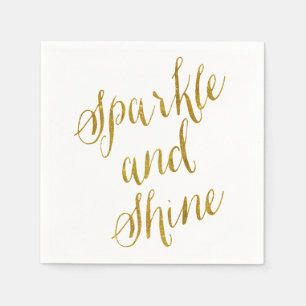 Sparkle und Shine Quote Imitate Goldene Fossilien Serviette