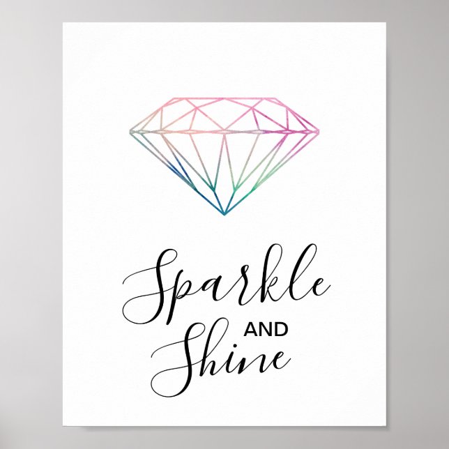 Sparkle und Shine Wasserfarbe Diamantenkünstlerisc Poster (Vorne)