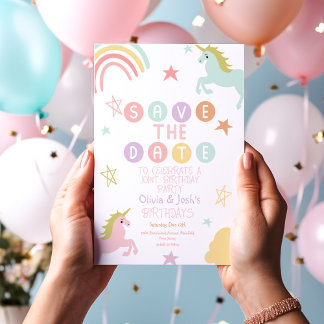 Sparkle Unicorn Save the Date Einladung