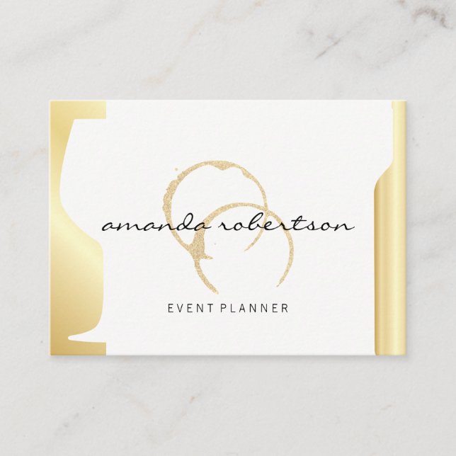 Sparkle Weinstock Gold Metallische Weine Flasche G Visitenkarte (Vorderseite)