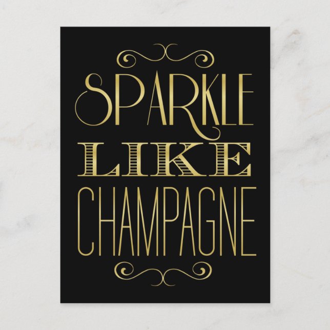 Sparkle wie Champagne Postkarte (Vorderseite)