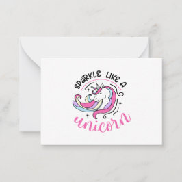 Sparkle wie eine Einhornflachkarte Mitteilungskarte