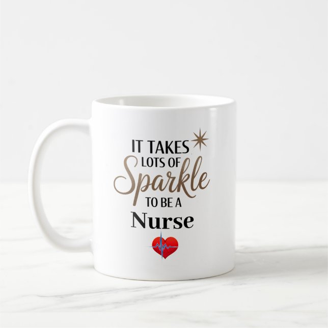 ✨ Sparkle Zitat Geschenk für Krankenschwester Kaffeetasse (Links)