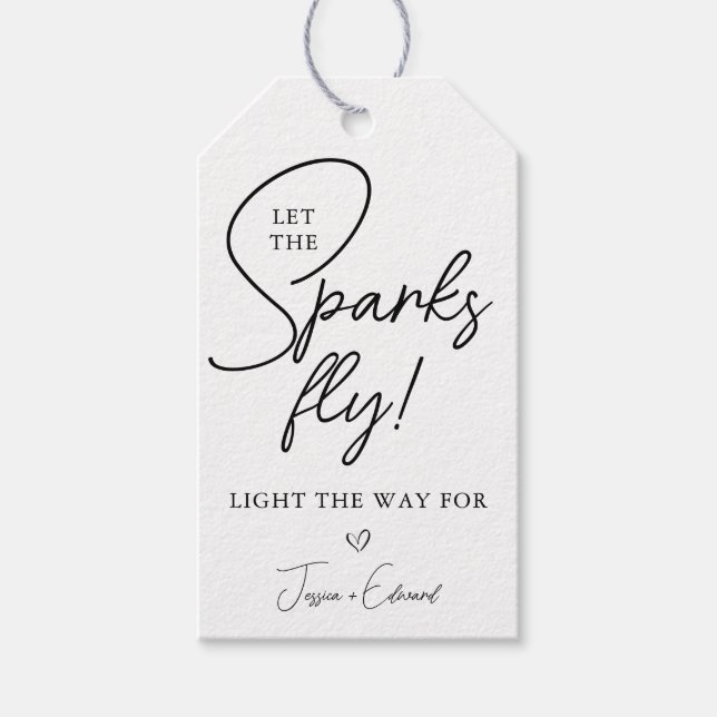 Sparkler abschicken Lass der Funken Fliegen Schwar Geschenkanhänger (Vorderseite)