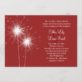 Sparkler bei Red Wedding Einladung
