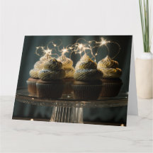 Sparkler Cupcakes auf Tray