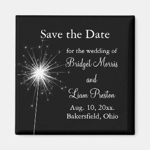 Sparkler, der Save the Date (Schwarzes, Wedding Magnet