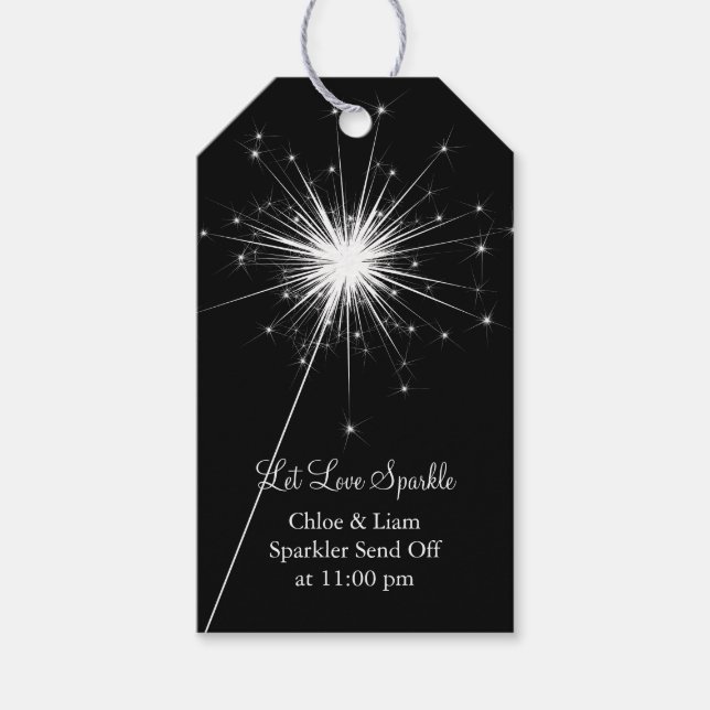 Sparkler Gift Tag - schwarz Geschenkanhänger (Vorderseite)