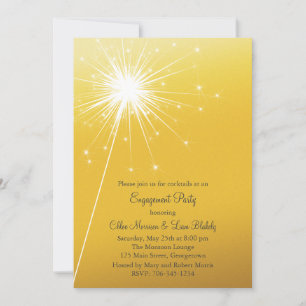 Sparkler Gold Verlobung Einladung
