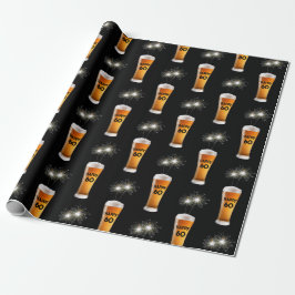 Sparkler im 60. Geburtstag Bierglas Geschenkpapier