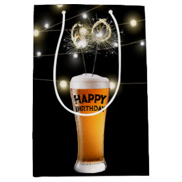 Sparkler im 60. Geburtstag Bierglas Mittlere Geschenktüte