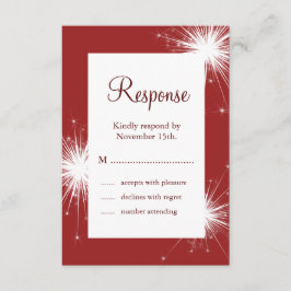 Sparkler in Red Wedding RSVP Karte