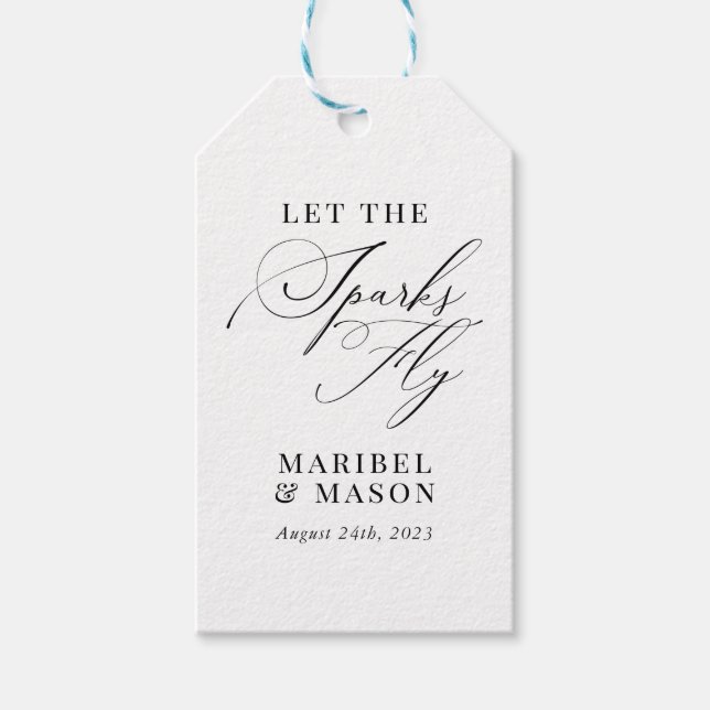 Sparkler Send Off Wedding Elegante Moderne Geschenkanhänger (Vorderseite)