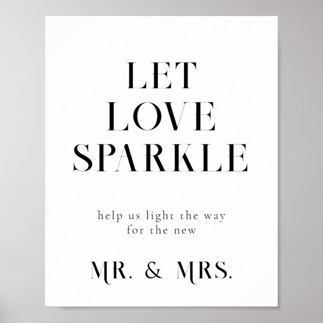 Sparkler Send Off Wedding Sign Poster (Vorne)