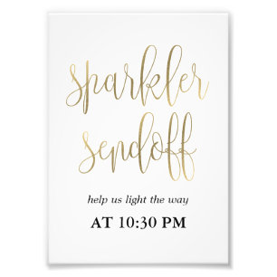 Sparkler Sendoff Sign Wählen Sie Ihre Imitate Gold Fotodruck