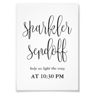 Sparkler Sendoff-Zeichen Wählen Sie Ihre Größe aus Fotodruck