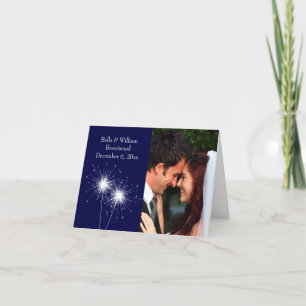 Sparkler Wedding Danke You Card blue