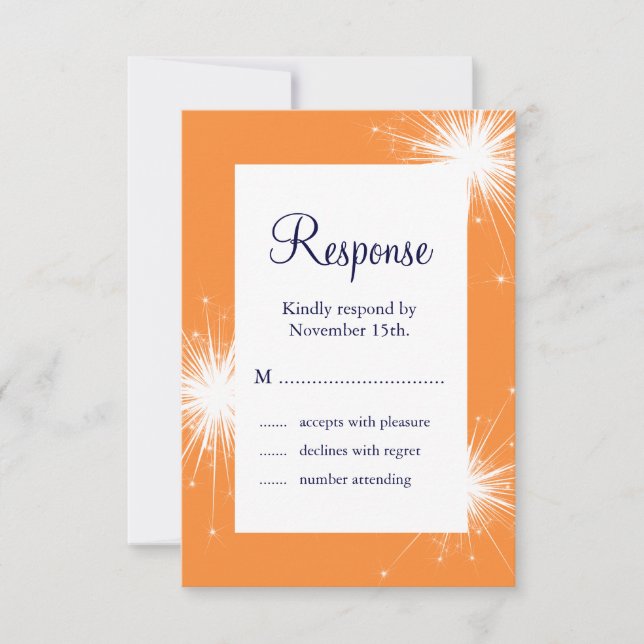 Sparkler Wedding RSVP (orange) (Vorderseite)