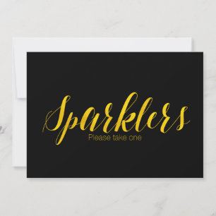 "Sparklers" Imitate Gold Foil Chic Wedding Sign