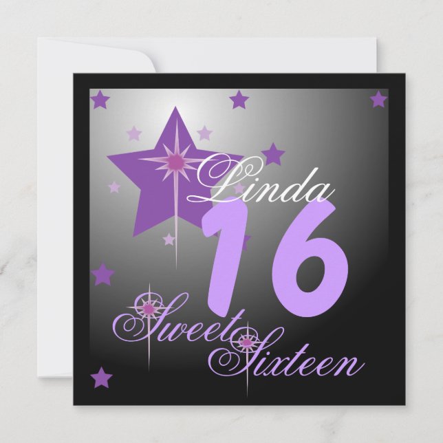 Sparkling 16 . Geburtstag-Customize Einladung (Vorderseite)