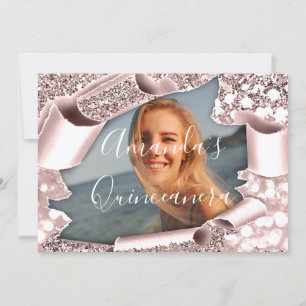 Sparkling 16. Geburtstag QUINCEAÑERA Rose Foto Save The Date