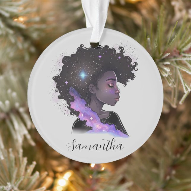 Sparkling Afro Woman Ornament (Baum)