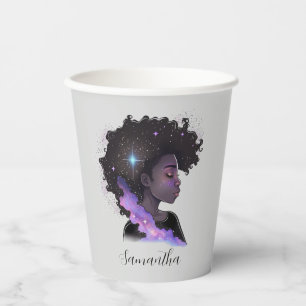 Sparkling Afro Woman Pappbecher